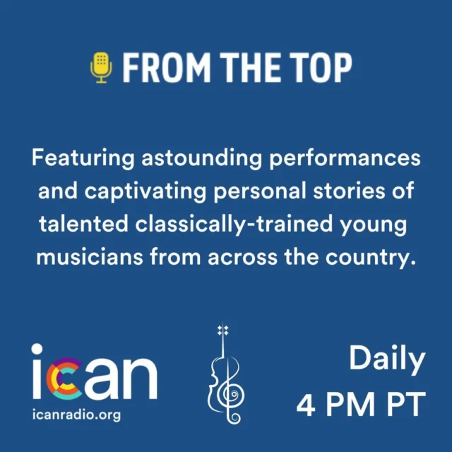 The future is bright. Hear stories and music from talented youth musicians nationwide daily at 4 PM PT, with From the Top. 🎵