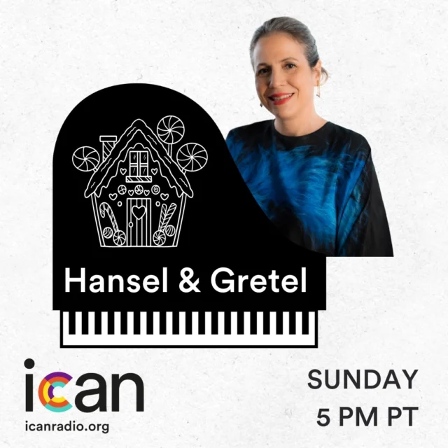 🍬 Hansel and Gretel 🍭 

Join our friend María García as she performs the classic tale story of 'Hansel and Gretel' in Spanish. 

Tune into icanradio.org this Sunday at 5 PM PT to see what happens at the Gingerbread House!