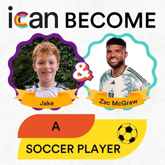 Tune into @ican.radio this Wednesday, October 23rd at 5 PM for the new season of ICAN Become, with special guest Zac McGraw of the Portland Timbers. 

When 10-year-old Jake grows up, he dreams of playing for his hometown club, the Portland Timbers. Listen as he and Zac talk about all the skills needed on and off the pitch to become a professional Soccer Player. 

Just visit icanradio.org at 5 pm on Wednesday, to hear their conversation.

Then, cheer on the Timbers later that night as they take on the Whitecaps!