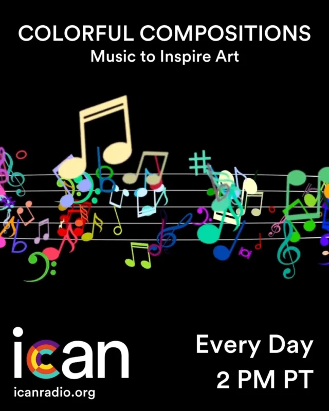 Let music inspire art!

Colorful Compositions can be your creative companion every day at 2 PM Pacific on icanradio.org