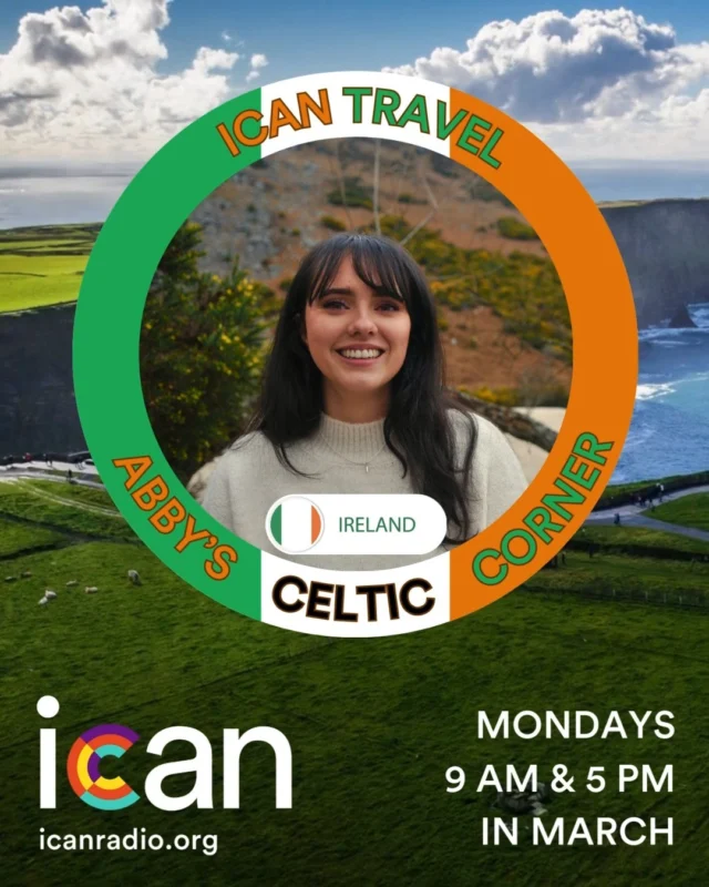 ☘️ Abby's Celtic Corner ☘️ returns to ICAN this week!

Join your host Abby Molloy, as she takes us on a journey through Ireland, every Monday, at 9 AM and 5 PM Pacific on icanradio.org